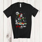 MacnyStore - Personalized Custom Name Sleigh All Day; Awesome Christmas Santa Riding Dirt Bike; Family T-Shirt