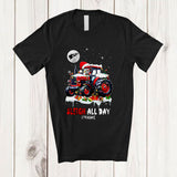 MacnyStore - Personalized Custom Name Sleigh All Day; Awesome Christmas Santa Riding Tractor Truck; Family T-Shirt