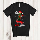 MacnyStore - Personalized Custom Name Sleigh All Day; Sarcastic Christmas Santa Pickle On Skateboard T-Shirt