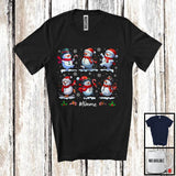 MacnyStore - Personalized Custom Name Snowman Collective; Lovely Christmas Snowing; Family Group T-Shirt