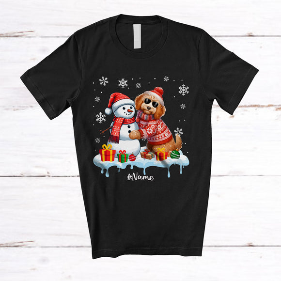 MacnyStore - Personalized Custom Name Sproodle Build Snowman; Lovely Snow Santa Sproodle; Family T-Shirt