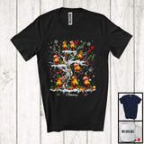 MacnyStore - Personalized Custom Name Sun Conure On Christmas Tree; Awesome X-mas Lights Santa Bird T-Shirt