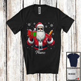 MacnyStore - Personalized Custom Name Teacher Santa, Joyful Christmas Santa Snowing, Careers Group T-Shirt