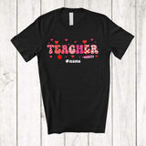 MacnyStore - Personalized Custom Name Teacher; Amazing Valentine Plaid Hearts; Teaching Group T-Shirt