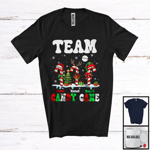 MacnyStore - Personalized Custom Name Team Candy Cane; Amazing Christmas Snowing; X-mas Family Group T-Shirt