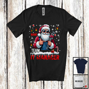 MacnyStore - Personalized Custom Name Team IT Manager, Awesome Christmas Santa Snowing, Careers Group T-Shirt