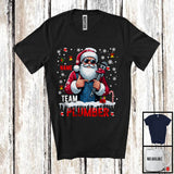 MacnyStore - Personalized Custom Name Team Plumber, Awesome Christmas Santa Snowing, Careers Group T-Shirt