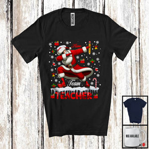 MacnyStore - Personalized Custom Name Team Teacher, Awesome Christmas Santa Snowing, Careers Group T-Shirt