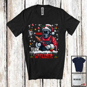 MacnyStore - Personalized Custom Name Team Welder, Awesome Christmas Santa Snowing, Careers Group T-Shirt
