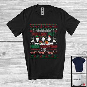 MacnyStore - Personalized Custom Name Thanks For Not Pulling Out; Lovely Christmas Sweater Dad; Family T-Shirt