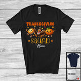 MacnyStore - Personalized Custom Name Thanksgiving Squad; Adorable Pie Pumpkin Turkey Dancing T-Shirt