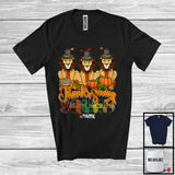 MacnyStore - Personalized Custom Name Thanksgiving Squad; Happy Plaid Three Pilgrim Lions; Animal T-Shirt