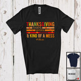 MacnyStore - Personalized Custom Name Thanksgiving Thankful Kind of Mess; Lovely Autumn Leaves Vintage T-Shirt