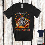 MacnyStore - Personalized Custom Name Thanksgiving; Adorable Lemur Plaid Turkey Pumpkin; Wild Animal T-Shirt