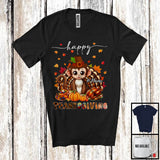 MacnyStore - Personalized Custom Name Thanksgiving; Adorable Monkey Plaid Turkey Pumpkin; Wild Animal T-Shirt