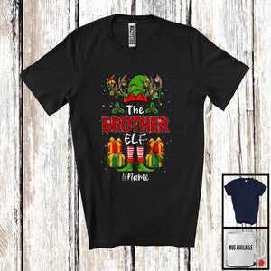 MacnyStore - Personalized Custom Name The Brother Elf; Awesome Christmas Elf Reindeer; Family Group T-Shirt