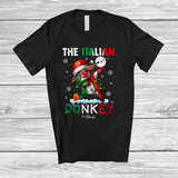 MacnyStore - Personalized Custom Name The Italian Donkey; Cheerful Christmas Dabbing Santa Donkey; Family T-Shirt