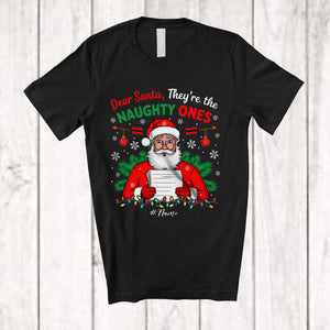 MacnyStore - Personalized Custom Name They're The Naughty Ones; Fantastic Christmas Santa's List; Family T-Shirt