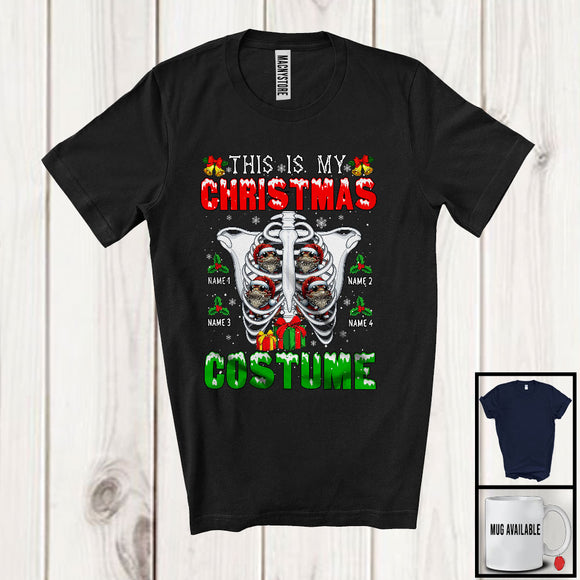 MacnyStore - Personalized Custom Name This Is My Christmas Costume, Joyful X-mas Skeleton Rib Bearded Dragon T-Shirt