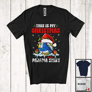 MacnyStore - Personalized Custom Name This Is My Christmas Pajama Shirt; Fantastic Santa Volleyball Player; Sport T-Shirt