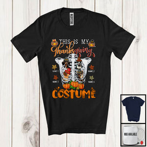 MacnyStore - Personalized Custom Name This Is My Thanksgiving Costume, Adorable Skeleton Rib Dog T-Shirt