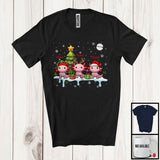 MacnyStore - Personalized Custom Name Three Axolotls Snowing; Lovely Christmas Tree; X-mas Group T-Shirt