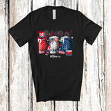 MacnyStore - Personalized Custom Name Three Beer Glasses; Joyful 4th Of July Fireworks; Drinking Drunker T-Shirt