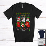 MacnyStore - Personalized Custom Name Three Cats In X-mas Socks; Awesome Christmas Animal T-Shirt