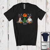 MacnyStore - Personalized Custom Name Three Costume St. Bernard; Creepy Halloween Witch Zombie Boo T-Shirt