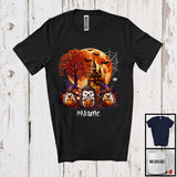 MacnyStore - Personalized Custom Name Three Witch Hedgehogs, Awesome Halloween Moon Candy, Wild Animal T-Shirt