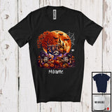 MacnyStore - Personalized Custom Name Three Witch Sloths, Awesome Halloween Moon Candy, Wild Animal T-Shirt