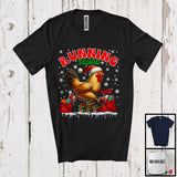MacnyStore - Personalized Custom Name Trot Squad, Lovely Christmas Santa Chicken Hen Marathon Runner T-Shirt