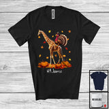 MacnyStore - Personalized Custom Name Turkey Riding Giraffe, Lovely Thanksgiving Pumpkins, Giraffe Lover T-Shirt