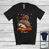 MacnyStore - Personalized Custom Name Turkey Riding Hedgehog, Lovely Thanksgiving Pumpkins, Hedgehog Lover T-Shirt