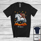 MacnyStore - Personalized Custom Name Turkey Riding Horse, Lovely Thanksgiving Pumpkins, Horse Lover T-Shirt