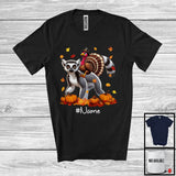 MacnyStore - Personalized Custom Name Turkey Riding Lemur, Lovely Thanksgiving Pumpkins, Lemur Lover T-Shirt