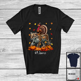 MacnyStore - Personalized Custom Name Turkey Riding Ocelot, Lovely Thanksgiving Pumpkins, Ocelot Lover T-Shirt