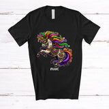 MacnyStore - Personalized Custom Name Unicorn Mardi Gras; Lovely Unicorn Parade Gras Cosplay; Family T-Shirt