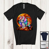 MacnyStore - Personalized Custom Name Unicorn Mummy; Lovely Halloween Moon Unicorn Lover; Pumpkin T-Shirt