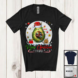 MacnyStore - Personalized Custom Name Vegan Christmas Squad, Joyful X-mas Santa Reindeer Avocado, Fruit T-Shirt