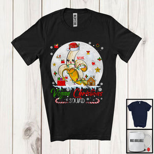 MacnyStore - Personalized Custom Name Vegan Christmas Squad, Joyful X-mas Santa Reindeer Banana, Fruit T-Shirt