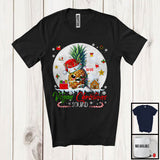 MacnyStore - Personalized Custom Name Vegan Christmas Squad, Joyful X-mas Santa Reindeer Pineapple, Fruit T-Shirt