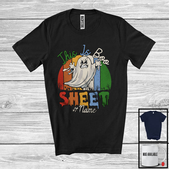 MacnyStore - Personalized Custom Name Vintage Retro This Is Boo Sheet, Scary Halloween Angry Boo Ghost T-Shirt