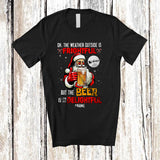 MacnyStore - Personalized Custom Name Weather Frightful Beer is Delightful; Merry Christmas Santa Drinking Drunker T-Shirt