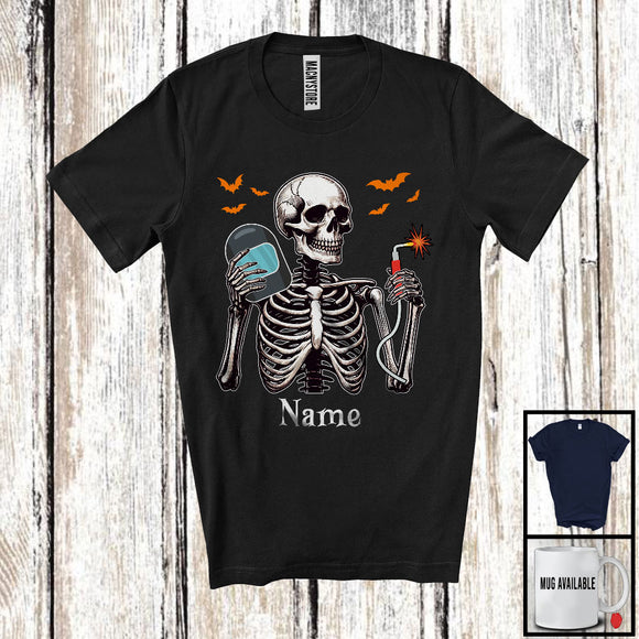 MacnyStore - Personalized Custom Name Welder Skeleton, Horror Halloween Costume Proud Careers Group T-Shirt