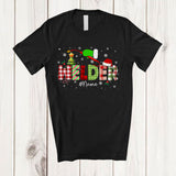 MacnyStore - Personalized Custom Name Welder; Lovely Christmas Plaid Green Santa Hand; Welder Squad T-Shirt