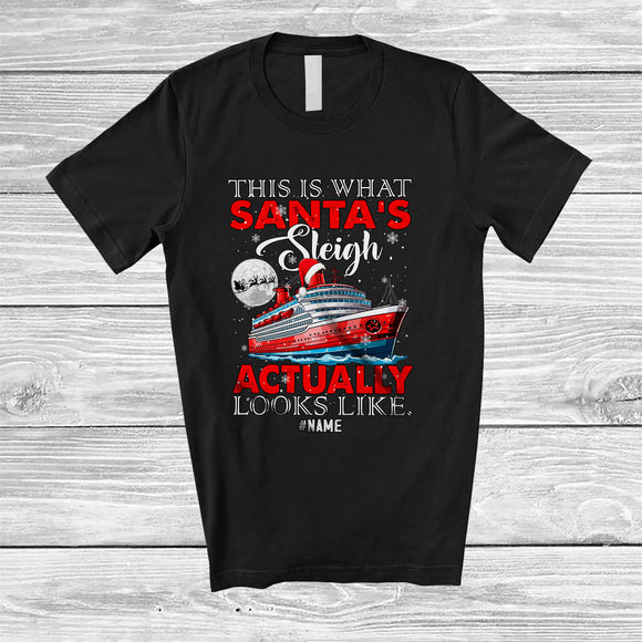 MacnyStore - Personalized Custom Name What Santa's Sleigh Actually Looks Like; Joyful Christmas Snow Cruise T-Shirt