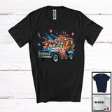 MacnyStore - Personalized Custom Name Wild Animal On Pickup Truck, Humorous 4th Of July USA Flag Patriotic T-Shirt