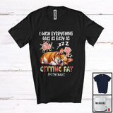 MacnyStore - Personalized Custom Name Wish Everything Easy As Getting Fat, Floral Fat Corgi Sleeping Flowers T-Shirt