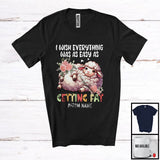 MacnyStore - Personalized Custom Name Wish Everything Easy As Getting Fat, Floral Fat Sheep Sleeping Flowers T-Shirt